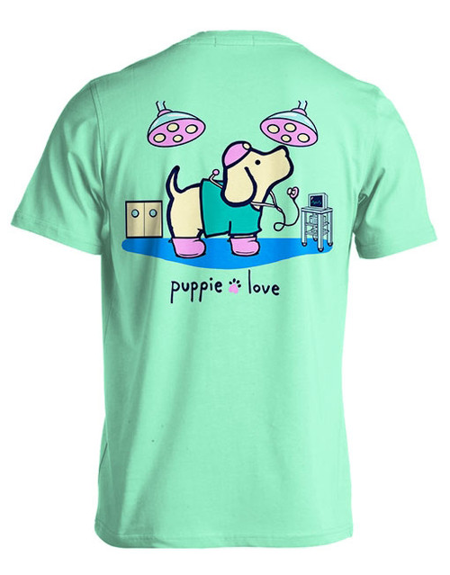 Large Mint Green Nurse Pup Short Sleeve Tee by Puppie Love