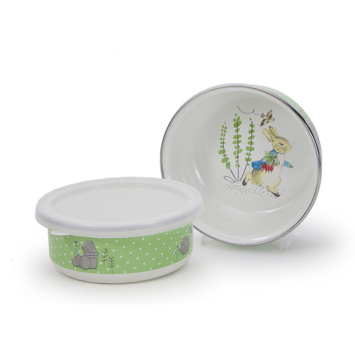 Polka Dot Peter Child Bowl with Lid by Golden Rabbit