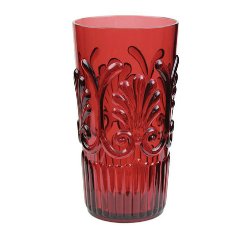 Fleur Glassware Berry Red Large Tumbler by Le Cadeaux