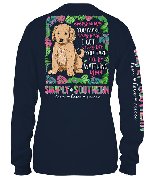 Small Dog I'll Be Watching You Midnight Long Sleeve Tee by Simply Southern
