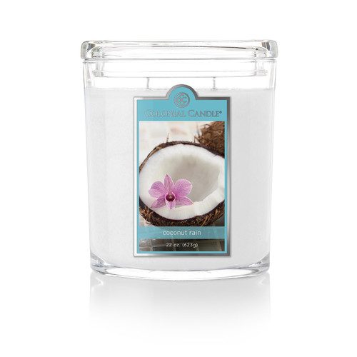 Coconut Rain 22 oz. Oval Jar Colonial Candle