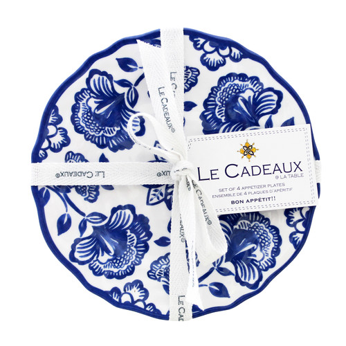 Jardin Blue Appetizer Plates (Set of 4) by Le Cadeaux