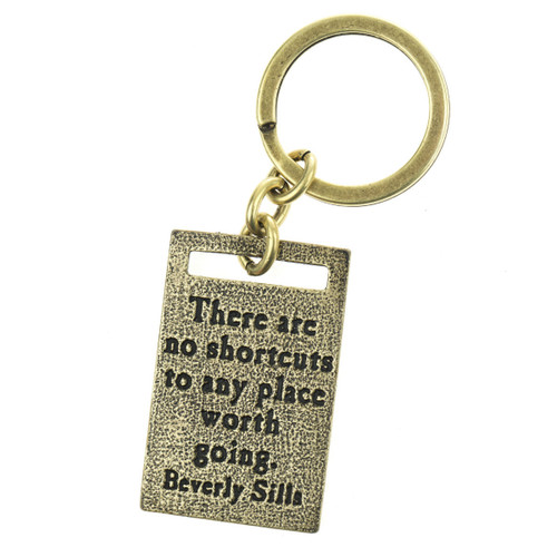 There Are No Shortcuts Antique Brass Key Ring - Lenny & Eva
