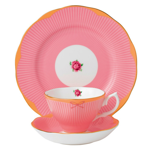 Candy Sweet Stripe 3-Piece Teacup Set by Royal Albert