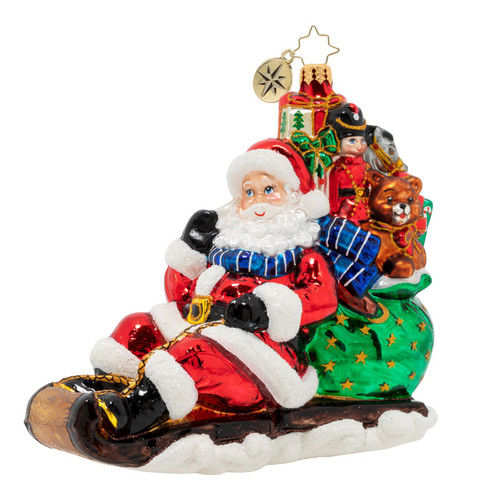 Timely Toboggan Delivery! Ornament by Christopher Radko