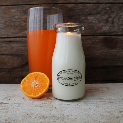 Tangerine Soda 8 oz. Milkbottle Candle by Milkhouse Candle Creamery