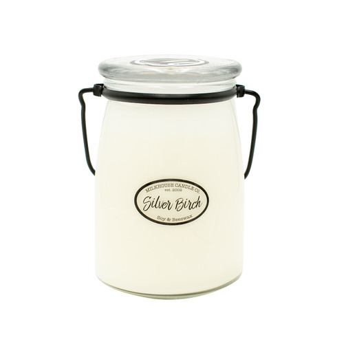 Silver Birch 22 oz. Butter Jar by Milkhouse Candle Creamery