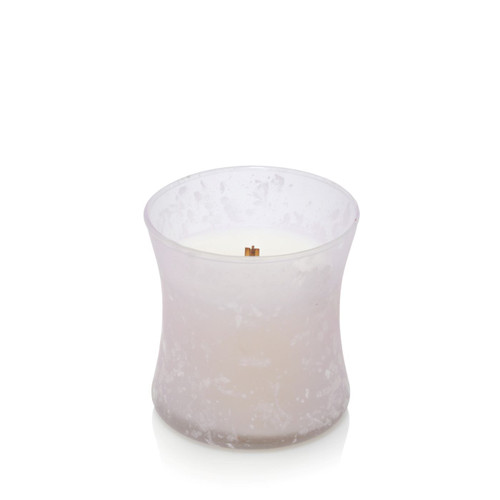 WoodWick Candles Black Plum Cognac First Frost Frosted Mini Hourglass