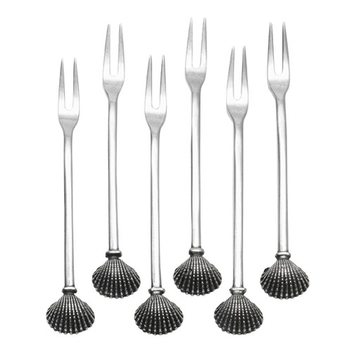 Marina Peltro Shell Seafood Forks (Set of 6) - Arte Italica