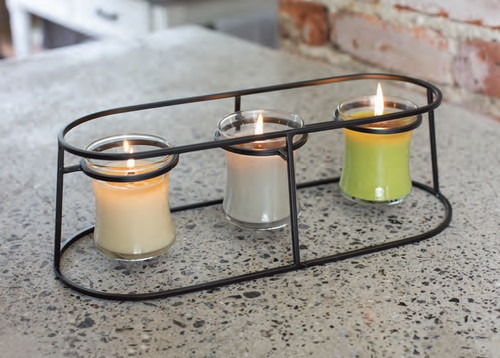 WoodWick Candles Mini Trio Modern Metal Stand