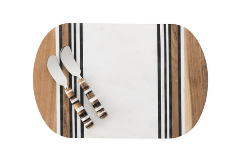 Stonewood Stripe Serving Board & Spreaders Set by Juliska