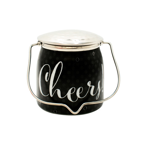 Cheers! (Celebrate) Jar 16 oz. Sentiments Special Edition Wrapped Butter Jar by Milkhouse Candle Cre