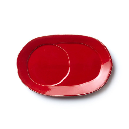 Vietri Lastra Red Oval Tray