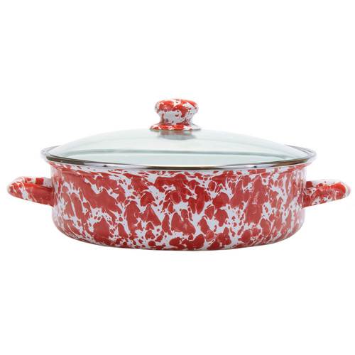 Red Swirl Small Saute Pan by Golden Rabbit