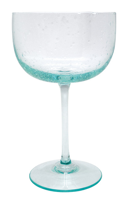 Italian Glass Turquoise Champagne Coupe by Mariposa