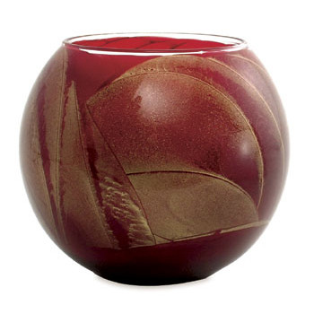 4" Cranberry Esque Polished Globe Candle