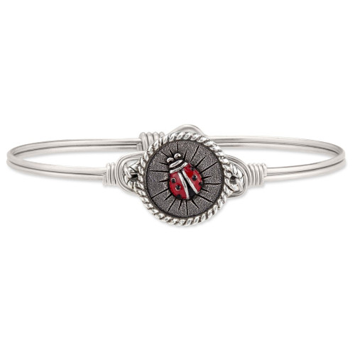 Petite Ladybug Silver Tone Bangle Bracelet by Luca and Danni