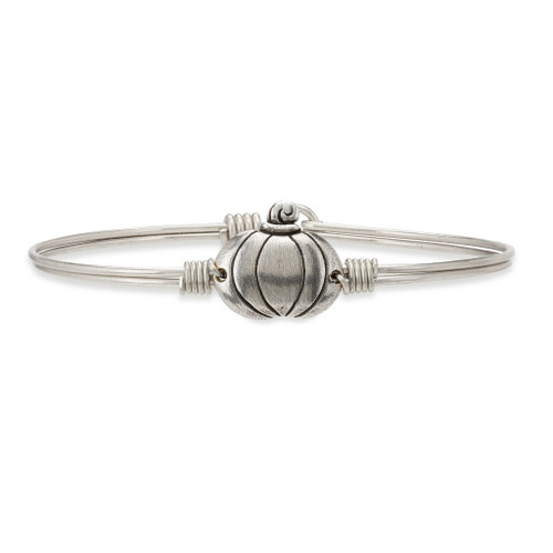 Petite Pumpkin Silver Tone Bangle Bracelet by Luca and Danni