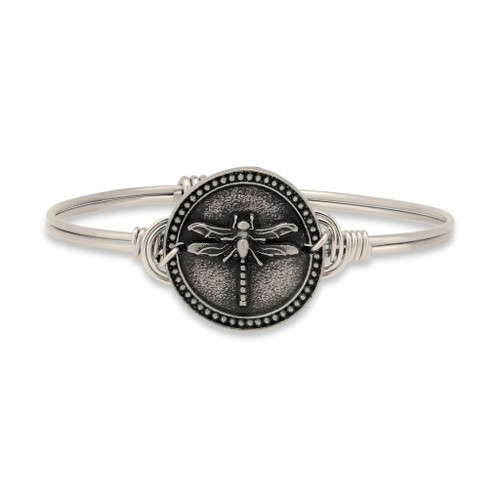 Regular Dragonfly Silver Tone Bangle Bracelet by Luca and Danni