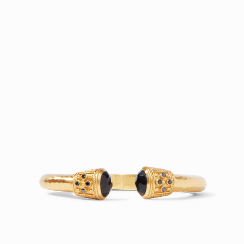Julie Vos Paris Demi Luxe Hinge Cuff - Gold Faceted Black Onyx with Accents