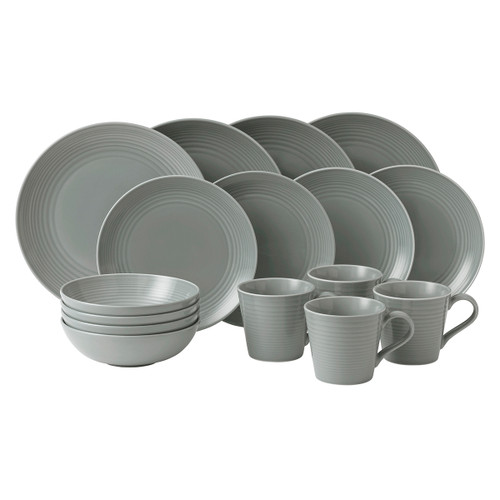 Gordon Ramsay Maze Dark Grey 16-Piece Set by Royal Doulton