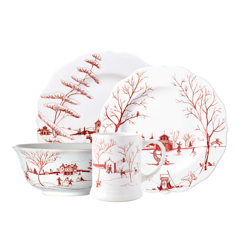 Country Estate Winter Frolic Ruby 4 Piece Place Setting  by Juliska