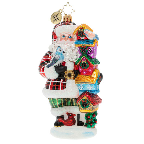 Songbird Santa Ornament by Christopher Radko