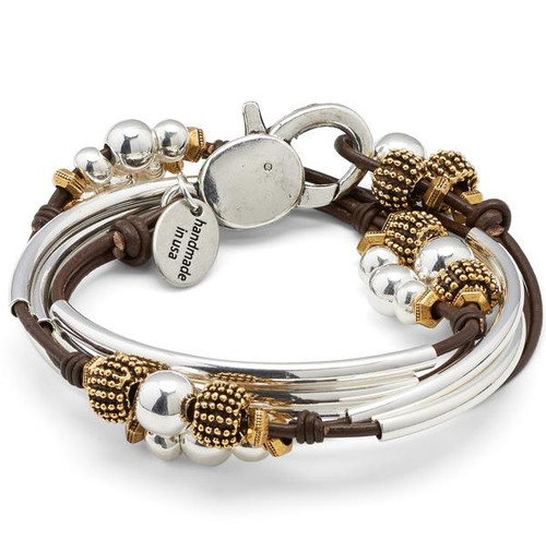 Paris Metallic Chocolate Medium Bracelet by Lizzy James