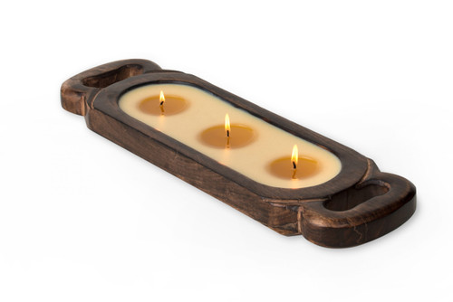 Bourbon Vanilla 19" Wooden Candle Tray by Himalayan Candles