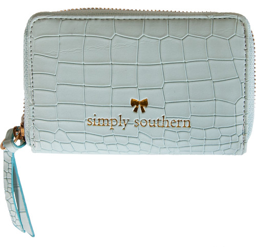 Blue Leather Zip Wallet by Simply Southern
