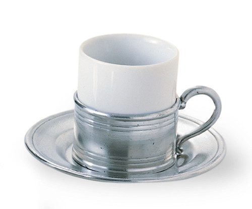 Espresso Cup with Pewter Saucer by Match Pewter