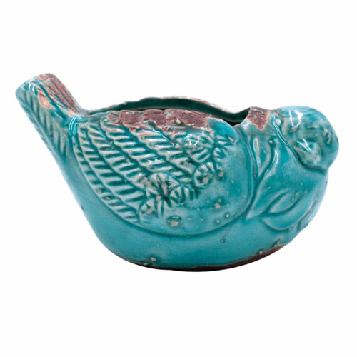 Southern Sweet Tea Swan Creek Bird Pottery Candle (Color: Coral)