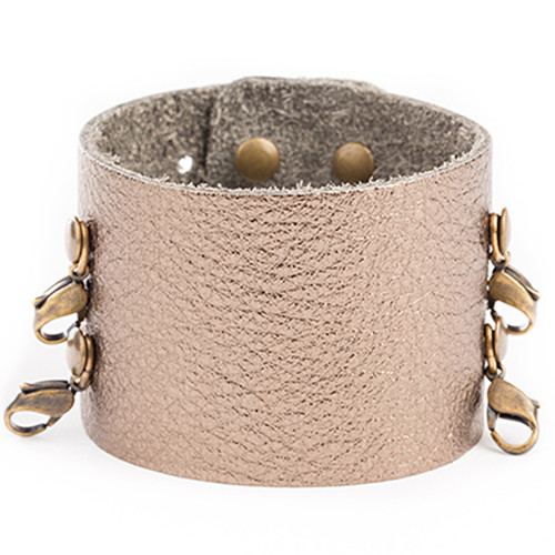 Pyrite Wide Cuff - Brass Finish  - Lenny & Eva