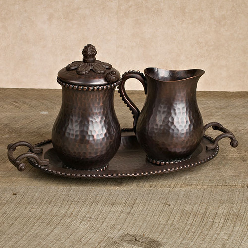 Antique Copper Cream & Sugar Set - GG Collection