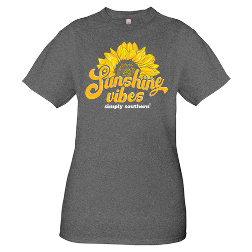 Large Vintage Dark Heather Gray Sunshine Short Sleeve Tee by Simply Southern