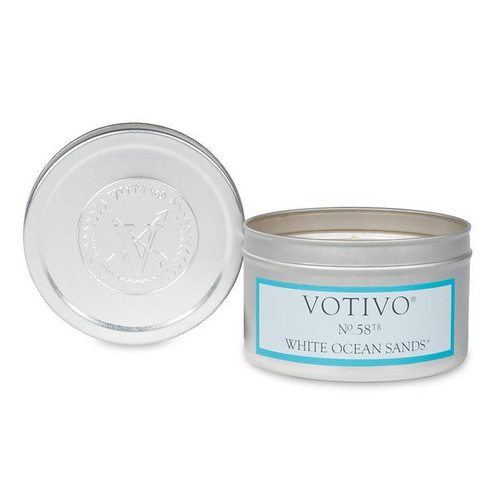 White Ocean Sands Aromatic Travel Tin Votivo Candle