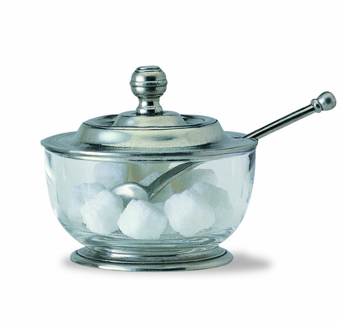 Sugar Bowl with Spoon by Match Pewter