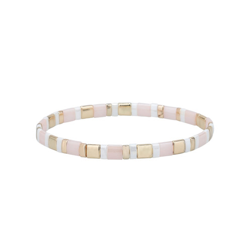 Miyuki Tila Isabella Gold Premium Stretch Bracelet by Splendid Iris