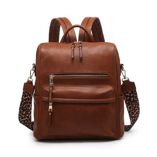 Amelia Convertible Backpack With Guitar Strap In Brown by Jen & Co. Amelia Convertible Backpack With Guitar Strap In Brown by Jen & Co.