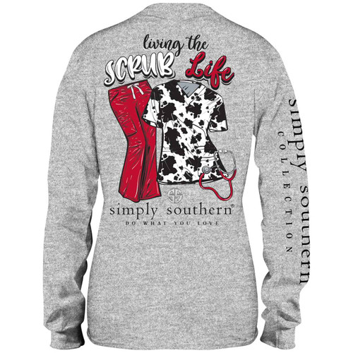 Small Living the Scrub Life Long Sleeve Tee by Simply Southern Tees