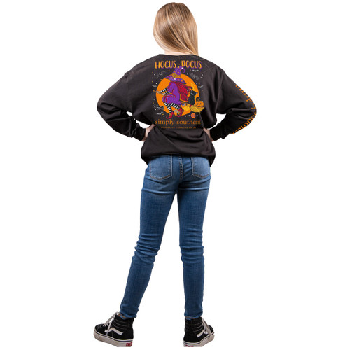 Youth Medium Hocus Pocus Long Sleeve Tee by Simply Southern Tees