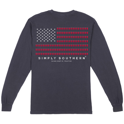 Large Men's Redcup Flag Long Sleeve Tee by Simply Southern Tees Large Men's Redcup Flag Long Sleeve Tee by Simply Southern Tees
