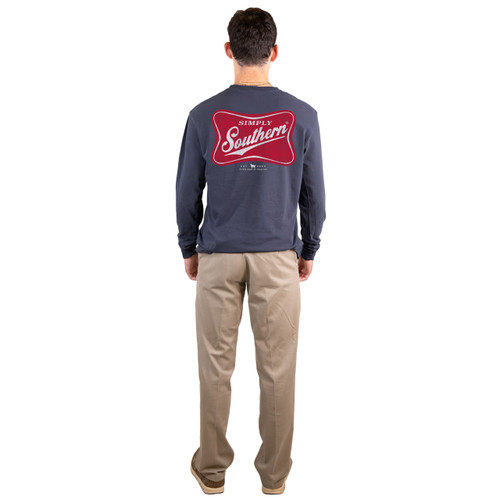 Large Men's Red Logo Long Sleeve Tee by Simply Southern Tees