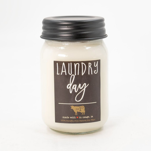 Farmhouse Mason Jar 13 oz. Laundry Day by Milkhouse Candle Creamery