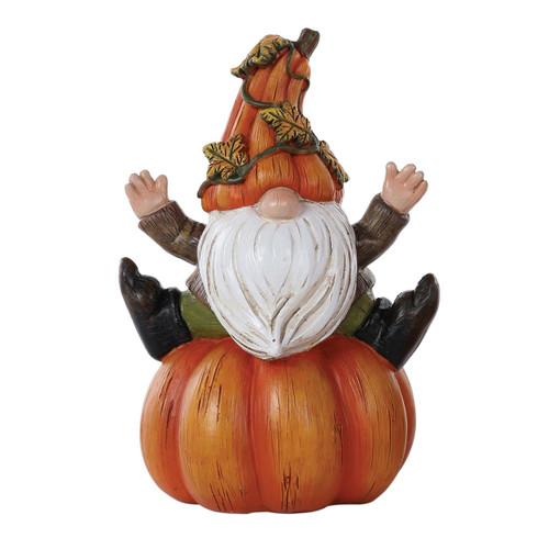 Resin Seated Pumpkin Gnome