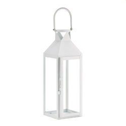 White Manhattan Candle Lantern