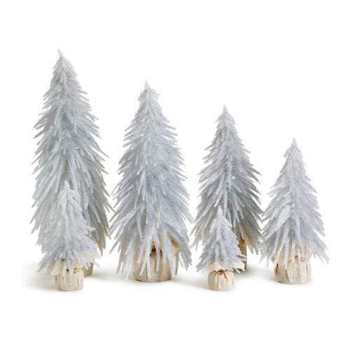 Set of 6 Snow Covered Christmas Trees by Two's Company