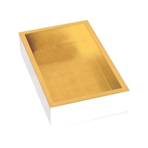 White Lacquer-Gold Napkin Holder for Guest by Design Design