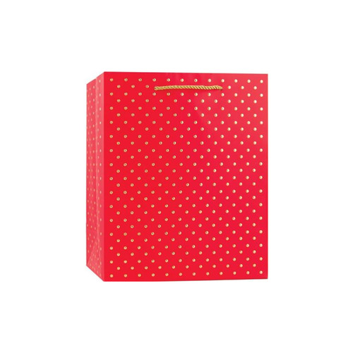 Gold Swiss Dots Red Tote Bag-Medium by Design Design