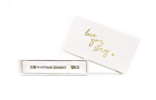 Trust Your Journey Little Reminder Silver Cuff by Pieces of Me